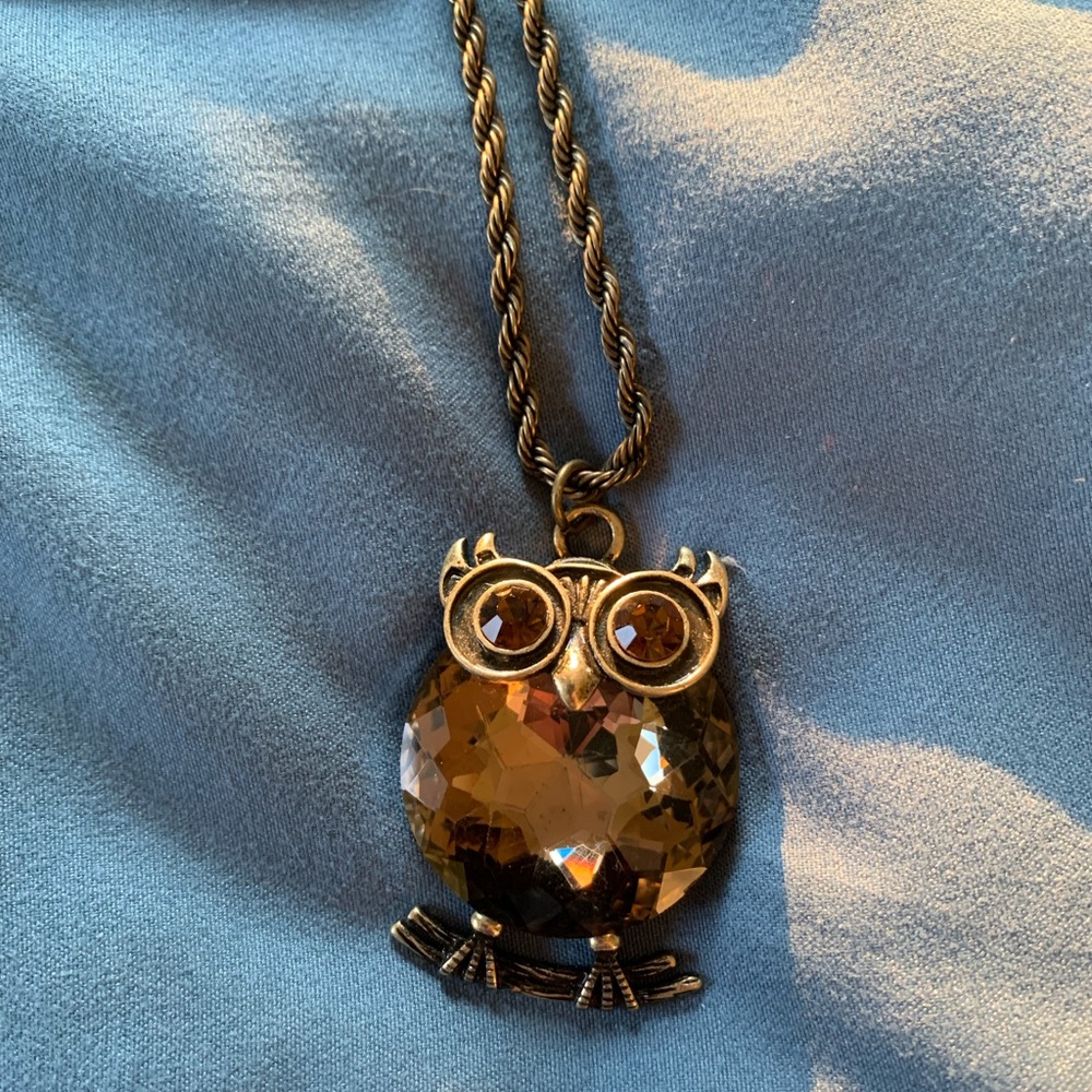 Owl necklace, 16” long